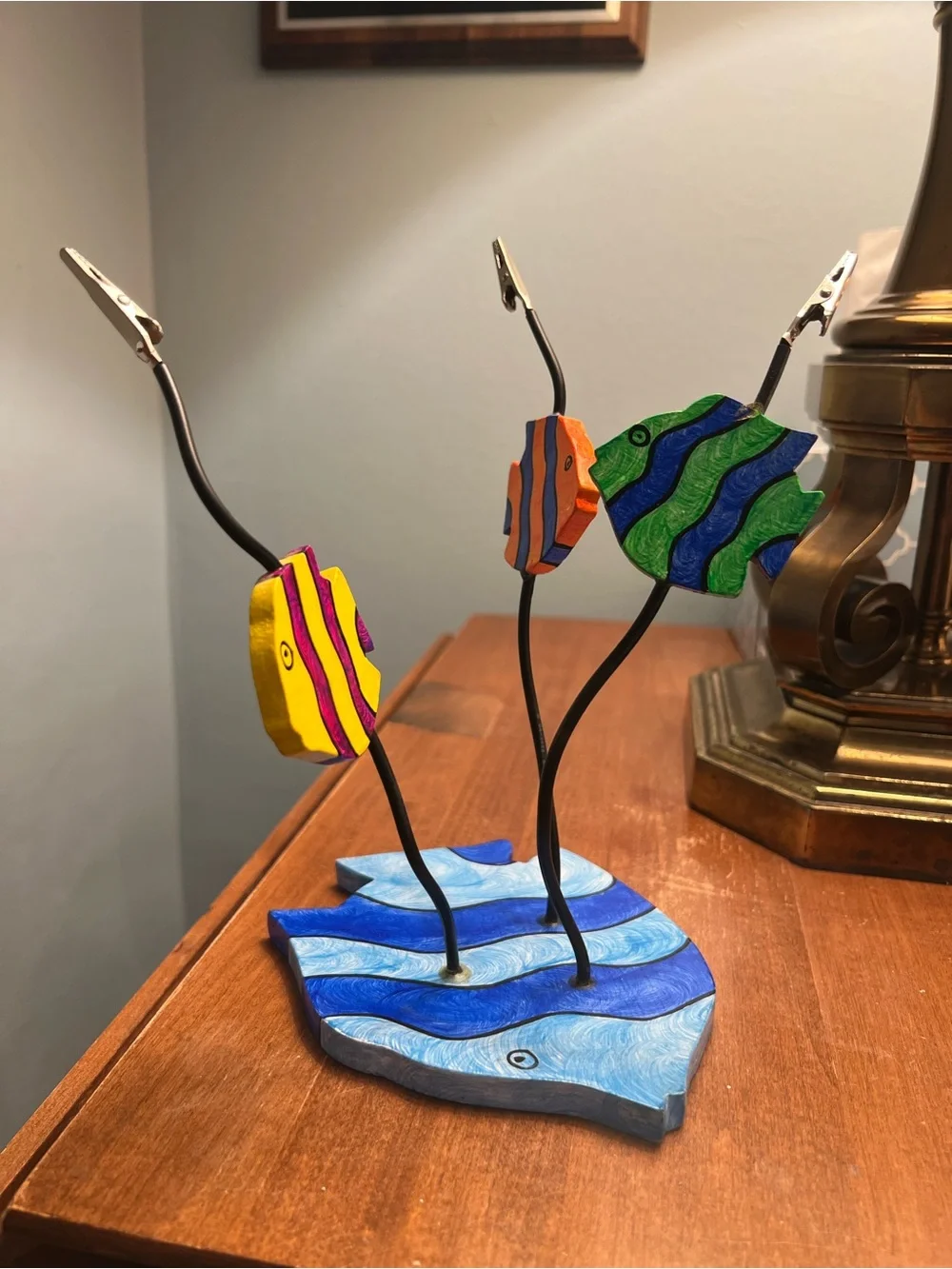 Hand-Painted Colorful Fish Memo/photo Holder